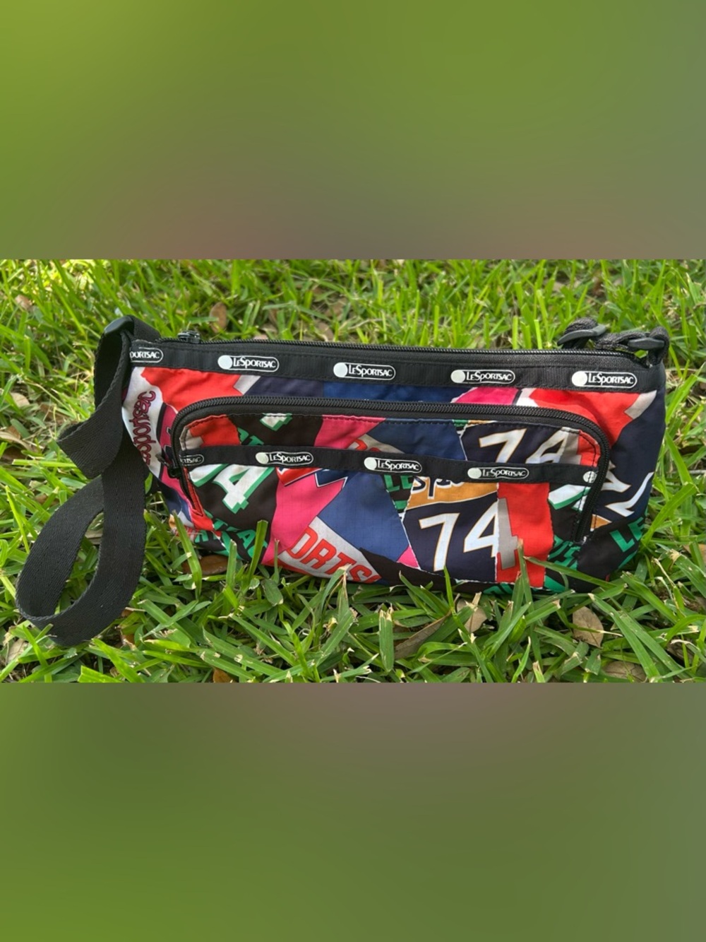 Rare Retired Lesportsac Varsity Print Crossbody